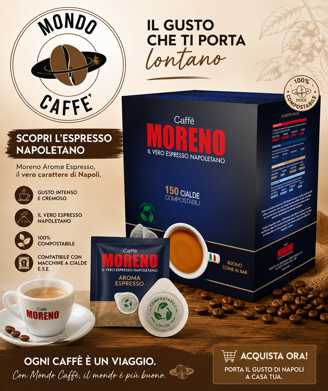 CIALDE ESE 44mm CAFFÈ MORENO