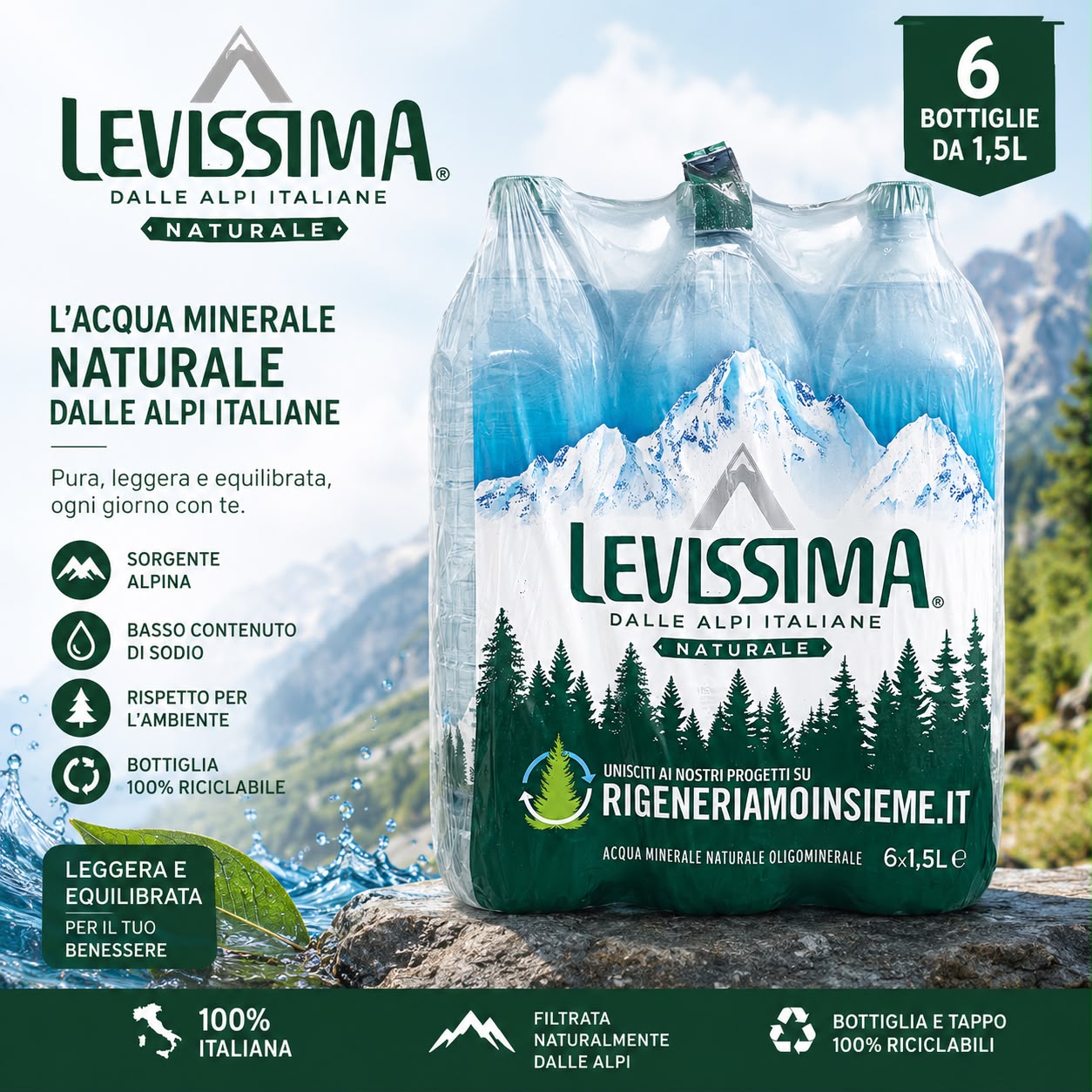 ACQUA LEVISSIMA 1,5 L 6 bottiglie