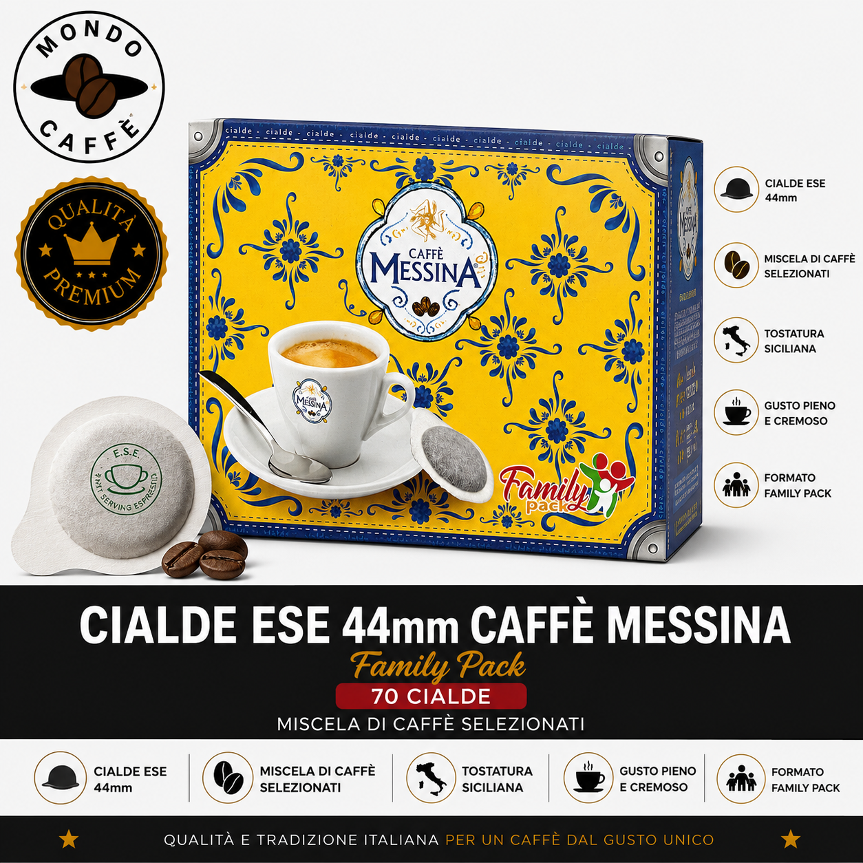 CIALDE ESE 44mm CAFFÈ MESSINA(Family Pack)