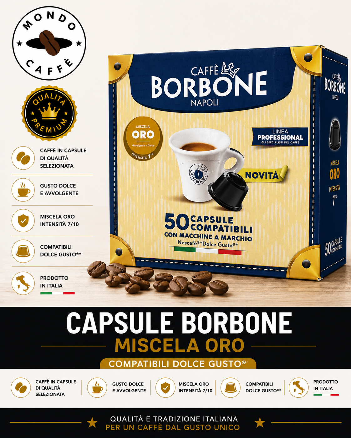 CAPSULE BORBONE MISCELA ORO(Dolce Gusto)
