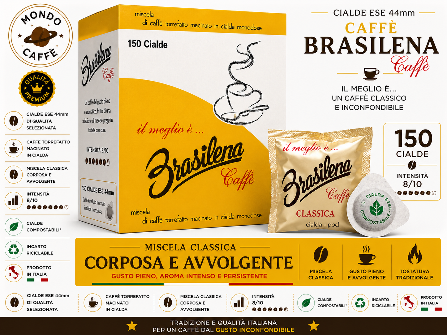 CIALDE ESE 44mm CAFFÈ BRASILENA