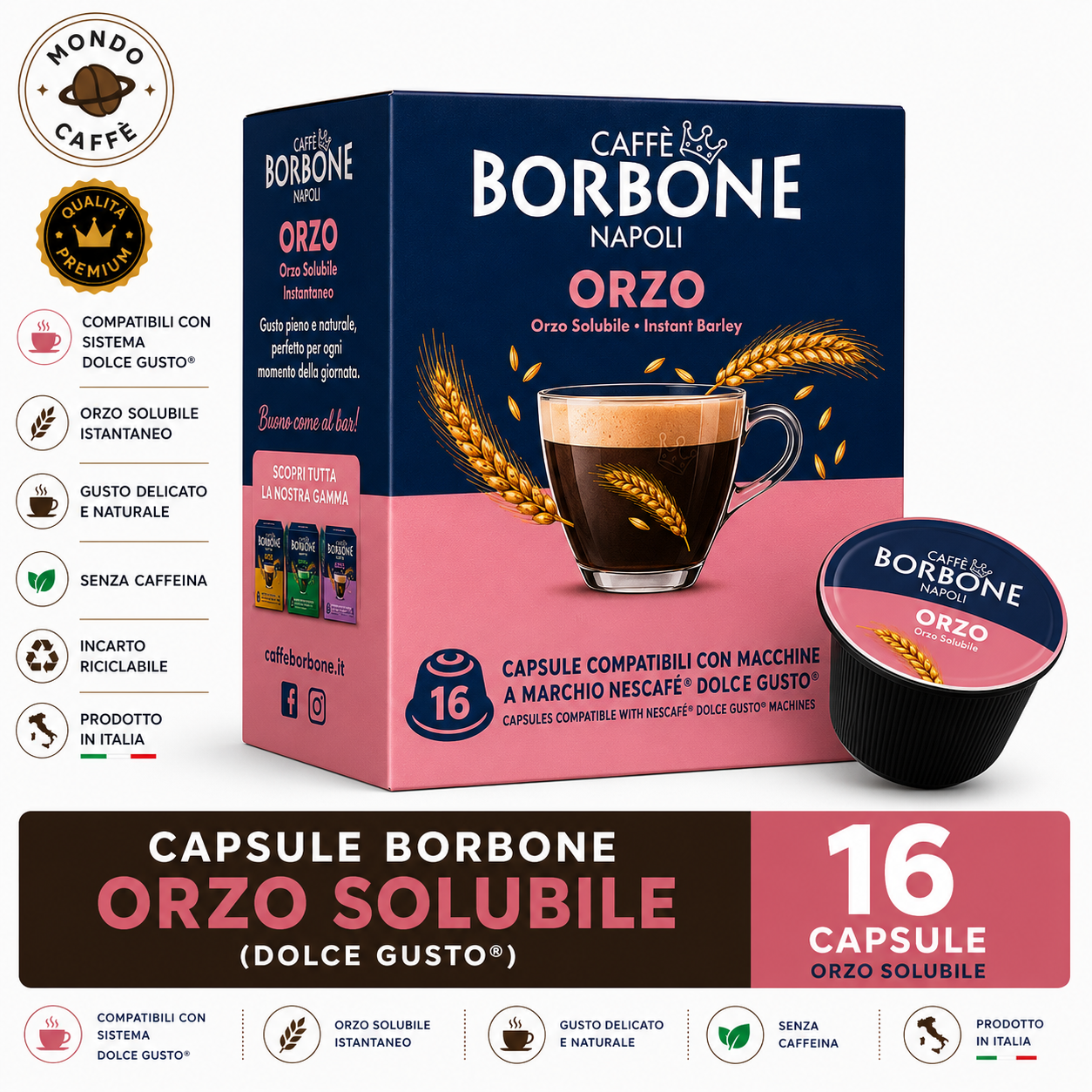 CAPSULE BORBONE ORZO SOLUBILE(Dolce Gusto)