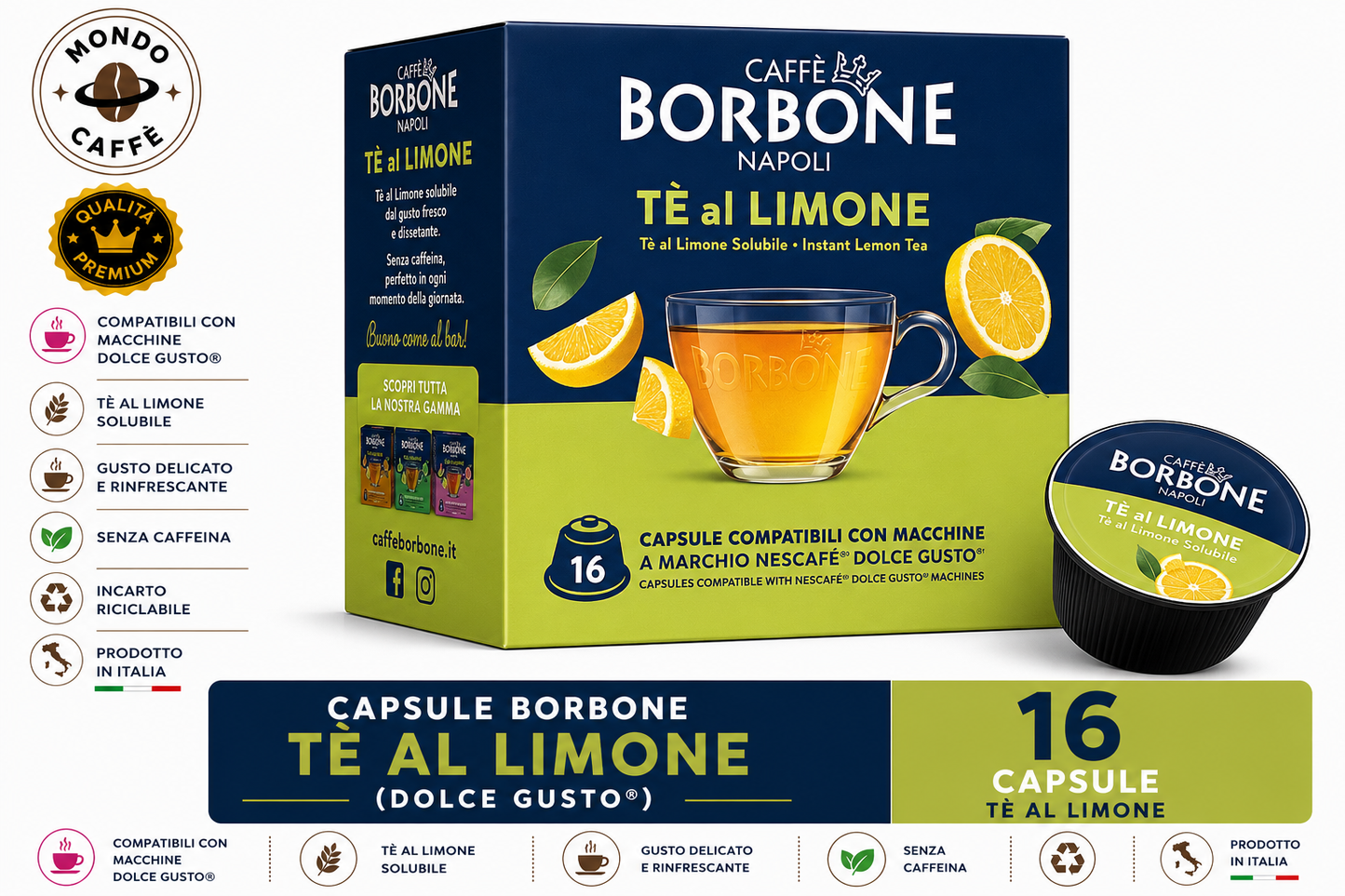 CAPSULE BORBONE TÉ AL LIMONE(Dolce Gusto)