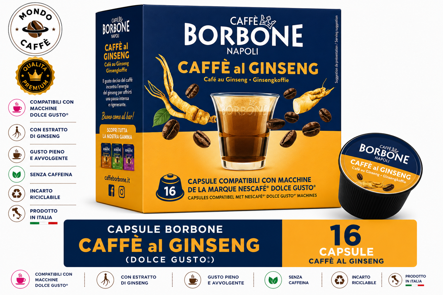 CAPSULE BORBONE CAFFÈ AL GINSENG(Dolce Gusto)