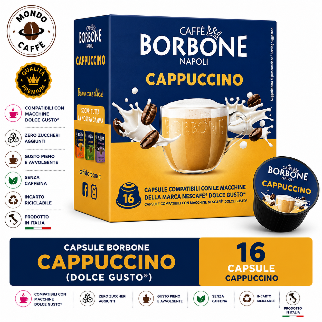 CAPSULE BORBONE CAPPUCCINO(Dolce Gusto)
