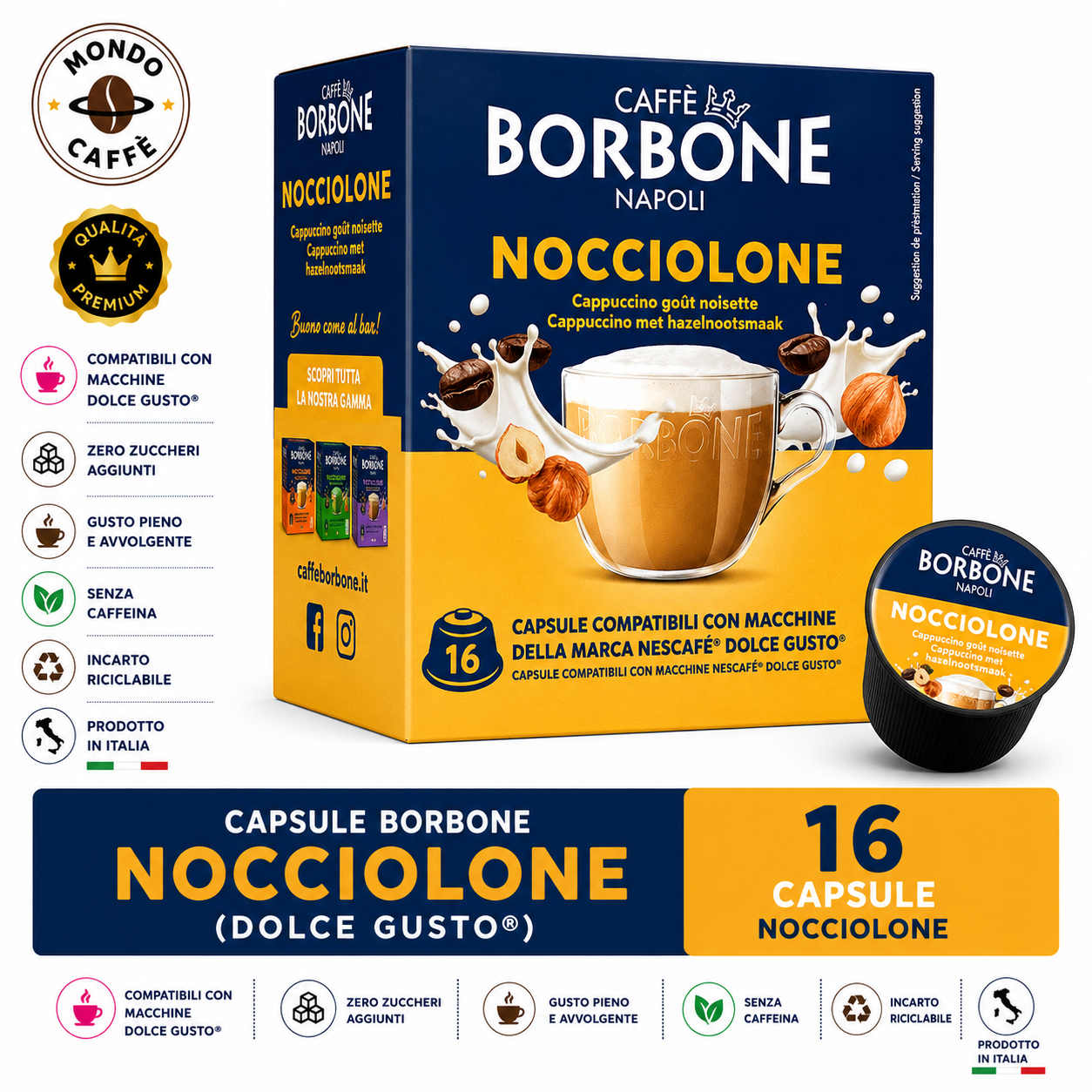 CAPSULE BORBONE NOCCIOLONE(Dolce Gusto)