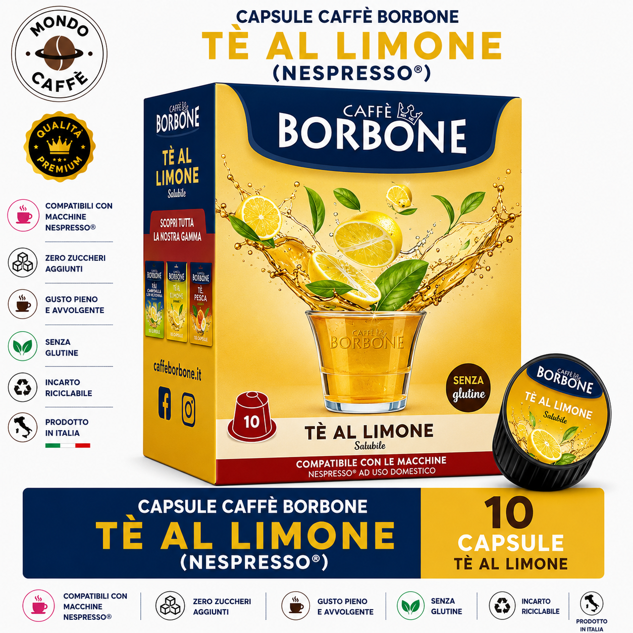 CAPSULE CAFFÈ BORBONE TÈ AL LIMONE(Nespresso)