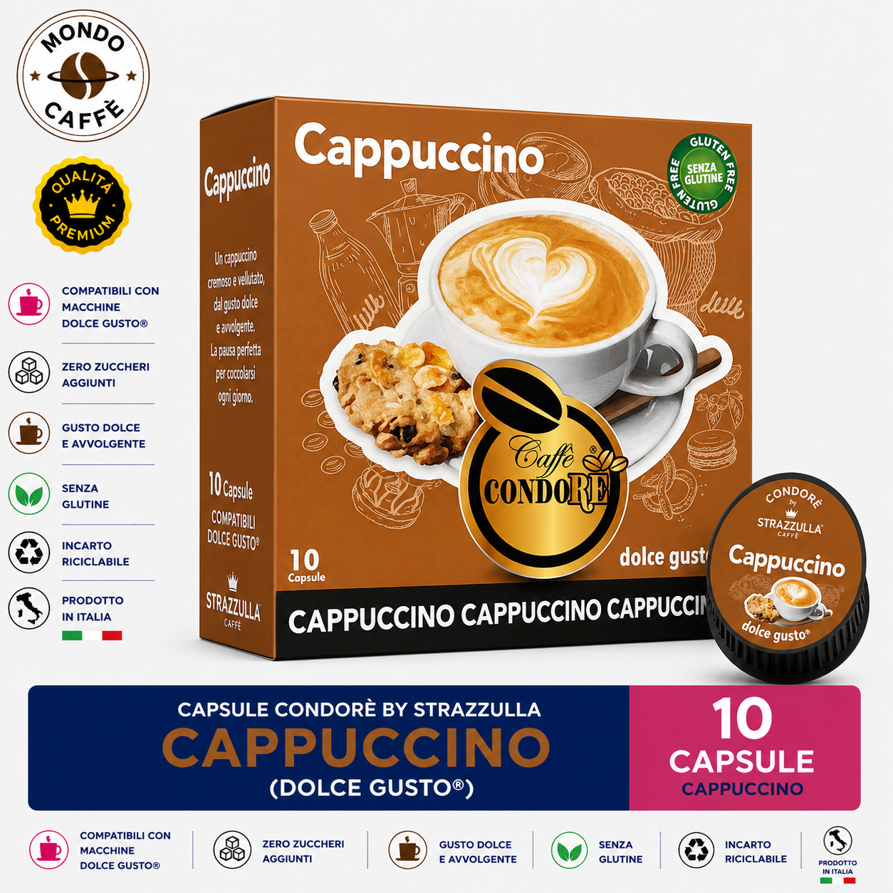 CAPSULE CONDORÈ By STRAZZULLA CAPPUCCINO(Dolce Gusto)