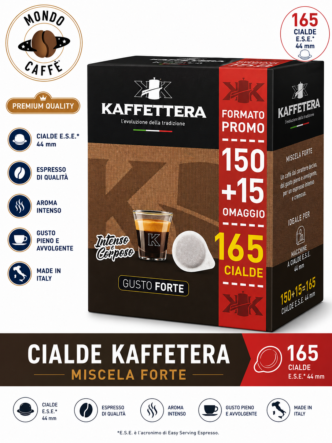 CIALDE ESE 44mm KAFFETERA(Miscela Forte)