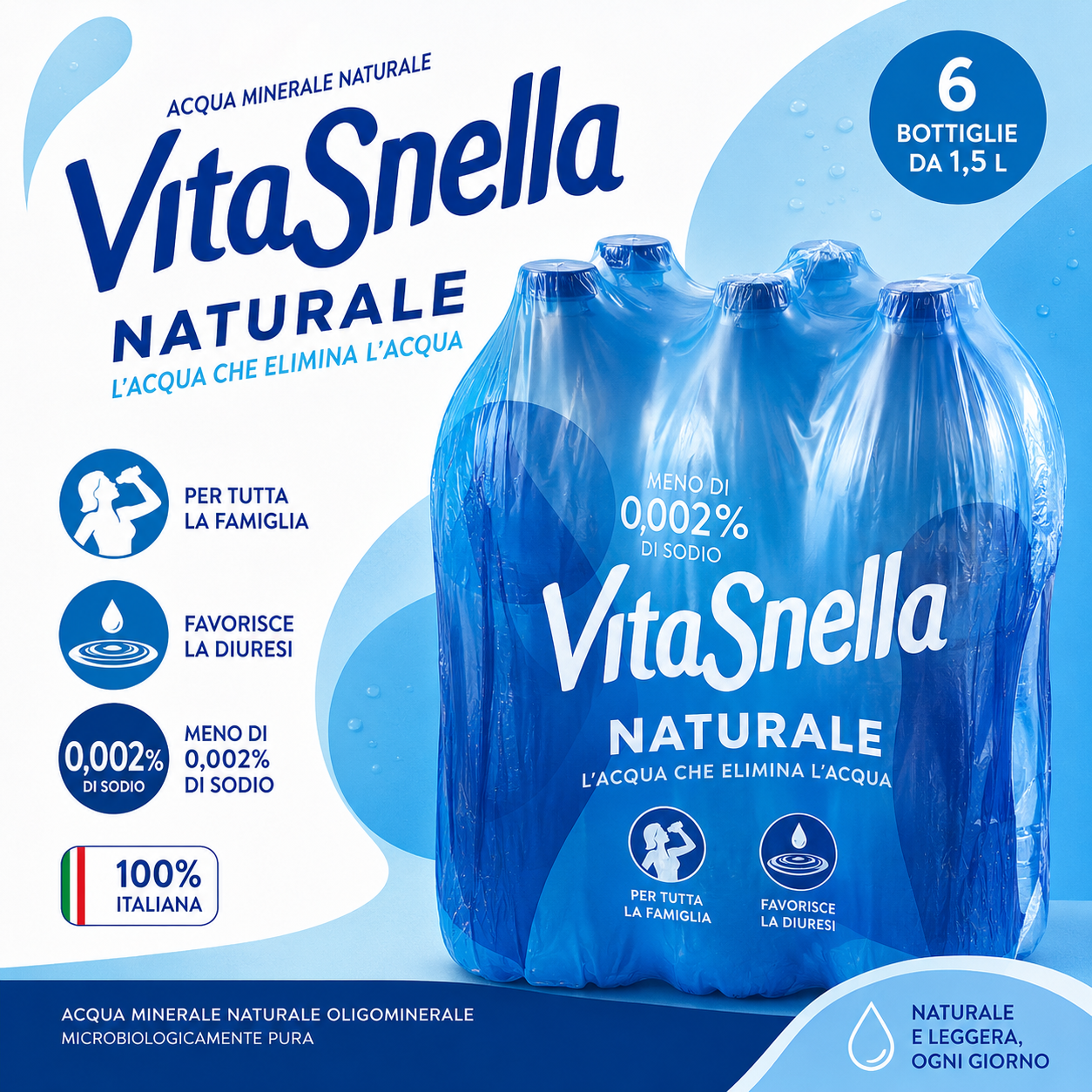ACQUA VITASNELLA 1.5 L 6 bottiglie