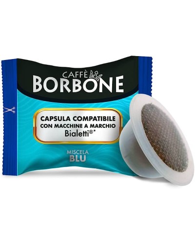 100 CAPSULE COMPATIBILI BIALETTI CAFFE' BORBONE( MISCELA BLU