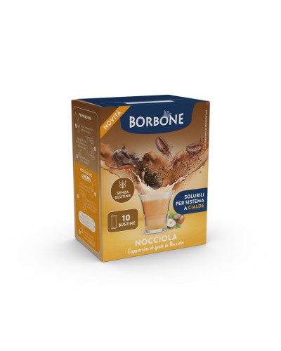 10 BUSTINE SOLUBILI PER SISTEMA A CIALDE CAFFE' BORBONE(NOCCIOLA)