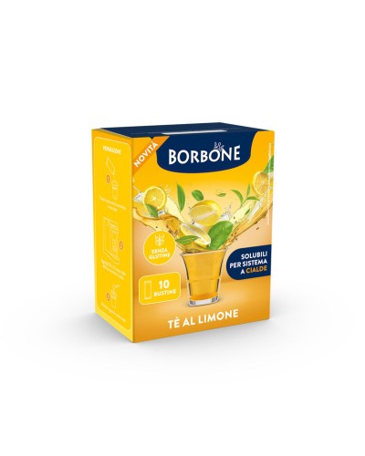 10 BUSTINE SOLUBILI PER SISTEMA A CIALDE CAFFE' BORBONE( TE' AL LIMONE)