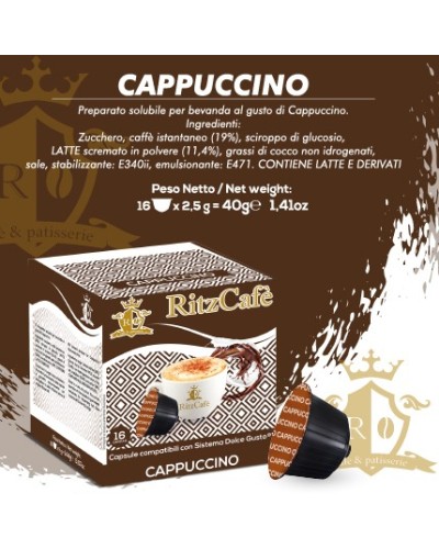 16 CAPSULE COMPATIBILI NESCAFE' DOLCEGUSTO RITZ CAFE'(CAPPUCCINO)