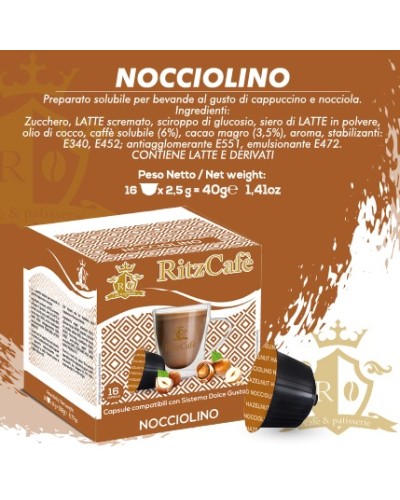 16 CAPSULE COMPATIBILI NESCAFE DOLCEGUSTO RITZ CAFE'(NOCCIOLINO)