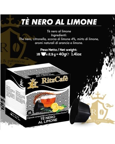 16 CAPSULE COMPATIBILI NESCAFE DOLCEGUSTO RITZ CAFE' (TE' NERO AL LIMONE)