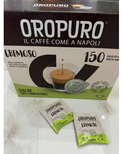 150 CIALDE COMPOSTABILI ORO PURO CAFFE' CREMOSO