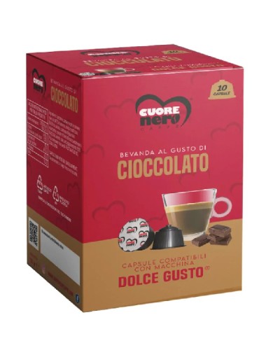 10 CASPSULE CIOCCOLATO DOLCEGUSTO CUORE NERO CAFFE'