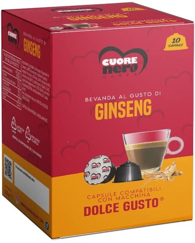 10 CASPSULE GINSENG DOLCEGUSTO CUORE NERO CAFFE'