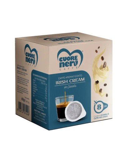 8 CIALDE IRISH CREAM CUORE NERO CAFFE'