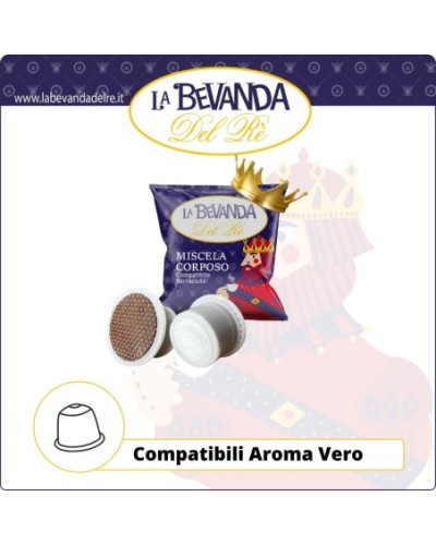 100 CAPSULE COMPATIBILI AROMA VERO BEVANDA DEL RE CORPOSO