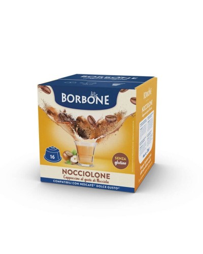 16 Capsule Borbone NOCCIOLONE Per Bevanda Solubile Al Gusto Cappuccino Alla Nocciola