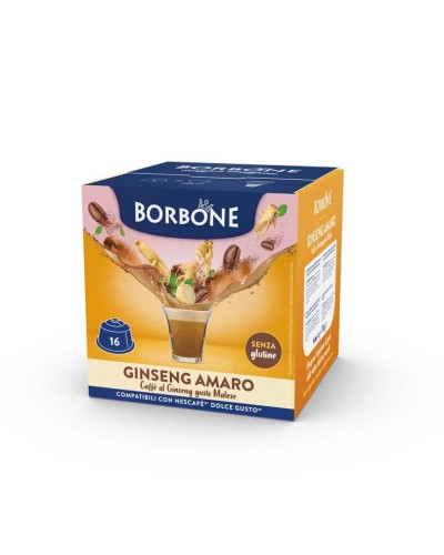 16 Capsule Borbone COMPATIBILI DOLCE GUSTO al GINSENG AMARO