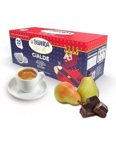 La Bevanda Del Rè - 25 Cialde Aromatizzate PERA E CIOCCOLATO, Filtro Carta 44MM