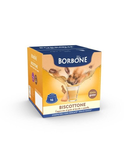 16 Capsule Borbone BISCOTTONE Per Bevanda Solubile Al Gusto Biscotto