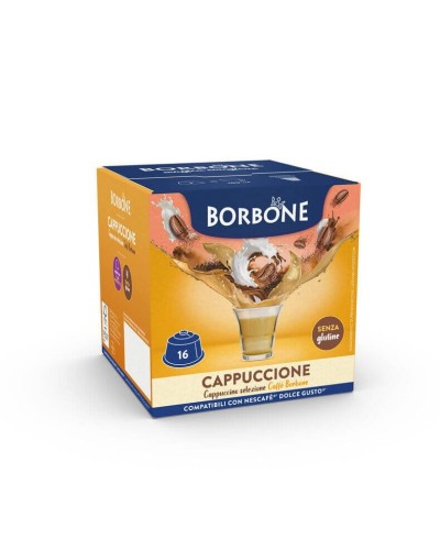 16 Capsule Borbone CAPPUCCIONE Per Bevanda Solubile al Gusto Cappuccino