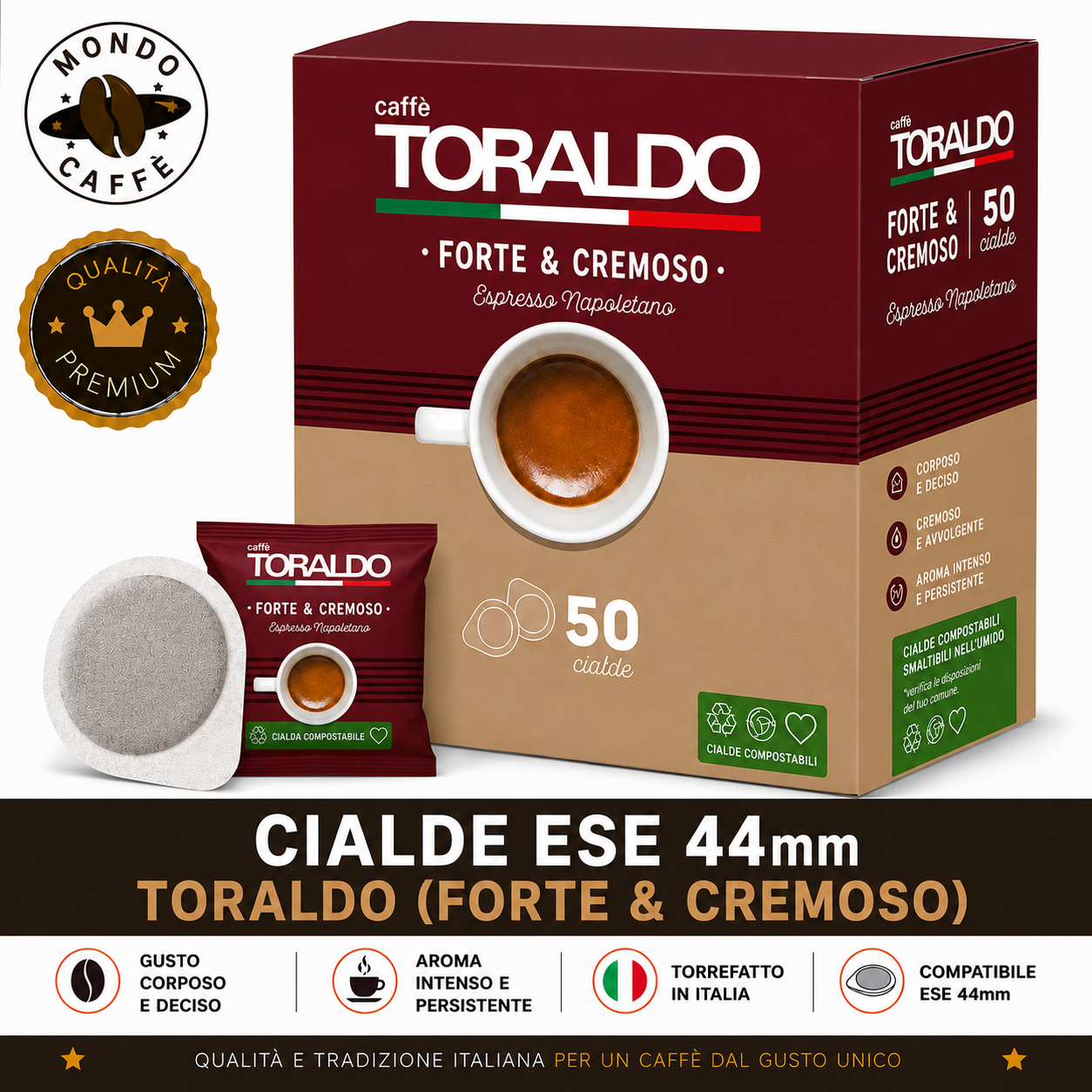 CIALDE ESE 44mm TORALDO (Miscela forte e cremoso)