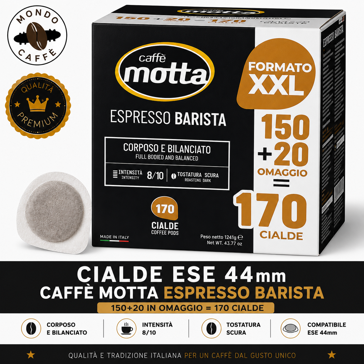 CIALDE ESE 44mm MOTTA(Espresso Barista) FORMATO XXL