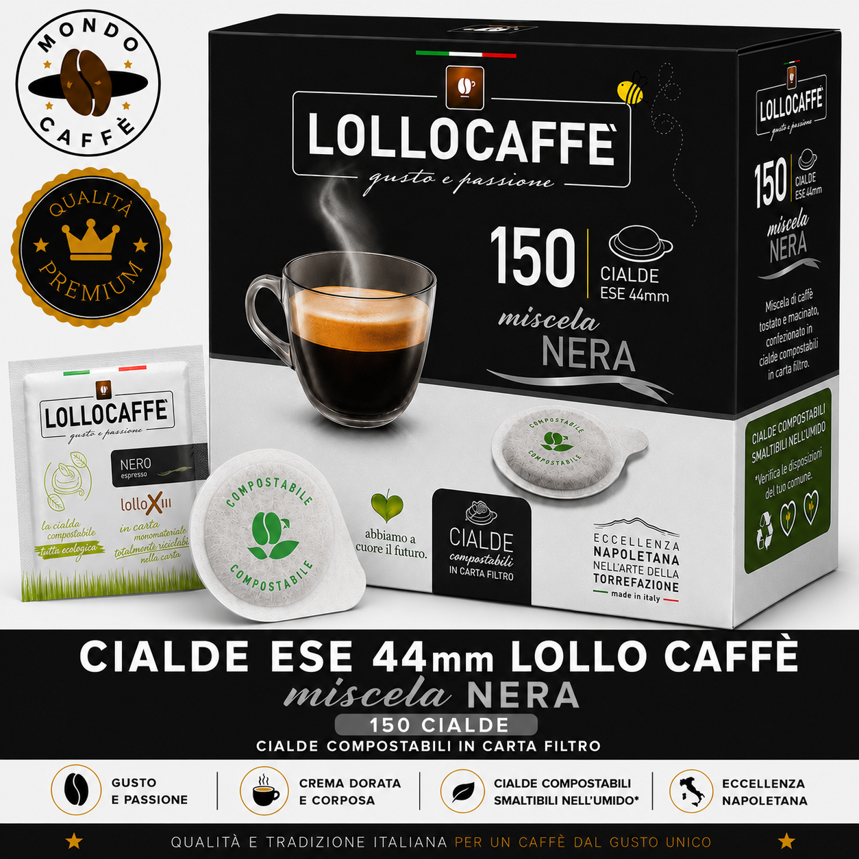 CIALDE ESE 44mm LOLLO CAFFÈ (miscela nera)