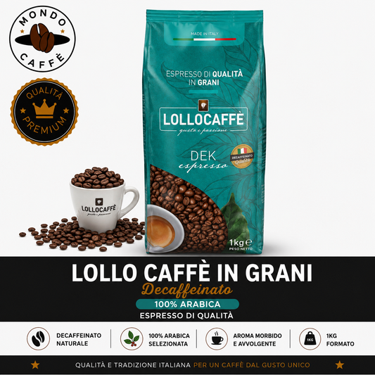 LOLLO CAFFÈ IN GRANI 1KG (Decaffeinato)