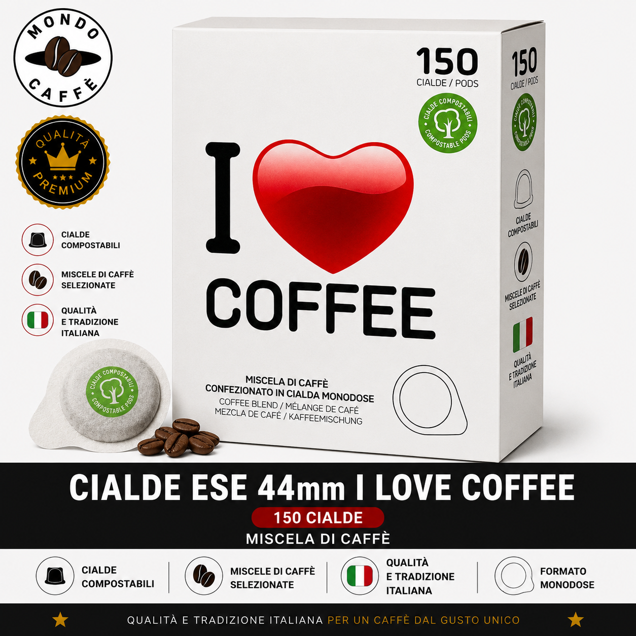 CIALDE ESE 44mm I LOVE COFFE