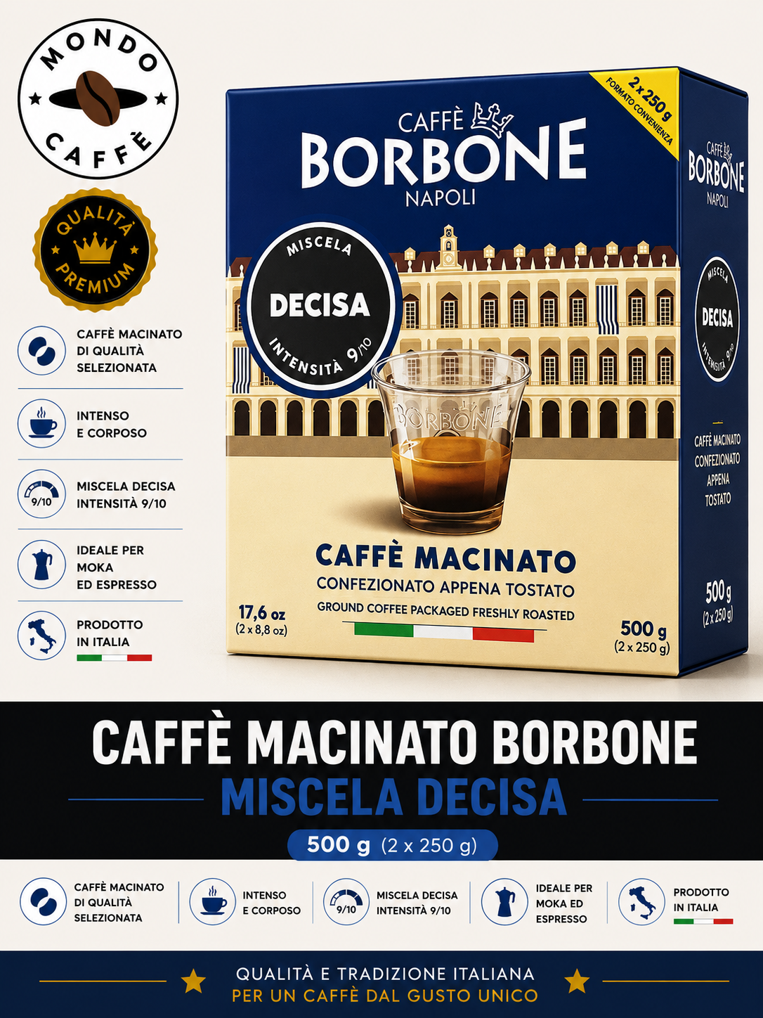 Caffè Macinato Borbone Miscela Decisa 500g