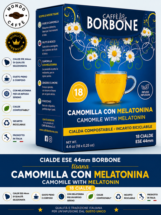 CIALDE ESE 44mm TISANA CAFFÈ BORBONE(Camomilla con Melatonina)