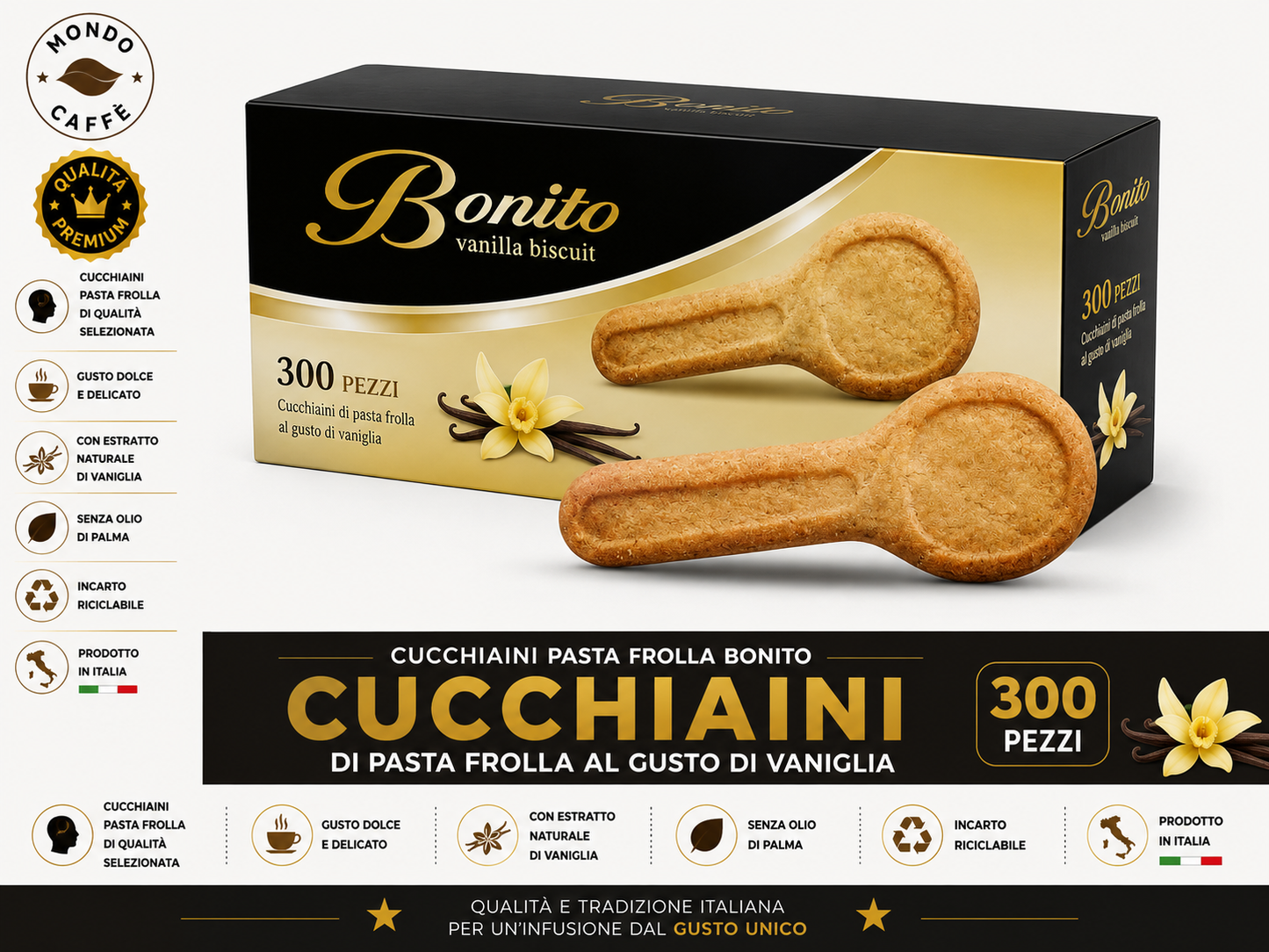 Cucchiaini pasta frolla Bonito 300pz