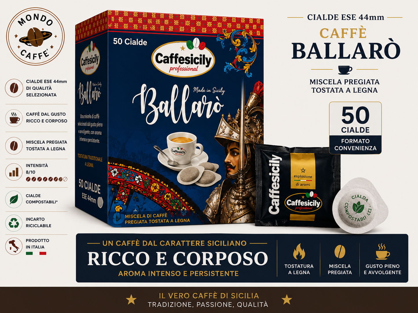 CIALDE ESE 44mm CAFFÈ BALLARÒ