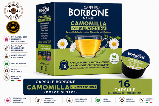 CAPSULE BORBONE CAMOMILLA CON MELATONINA(Dolce Gusto)