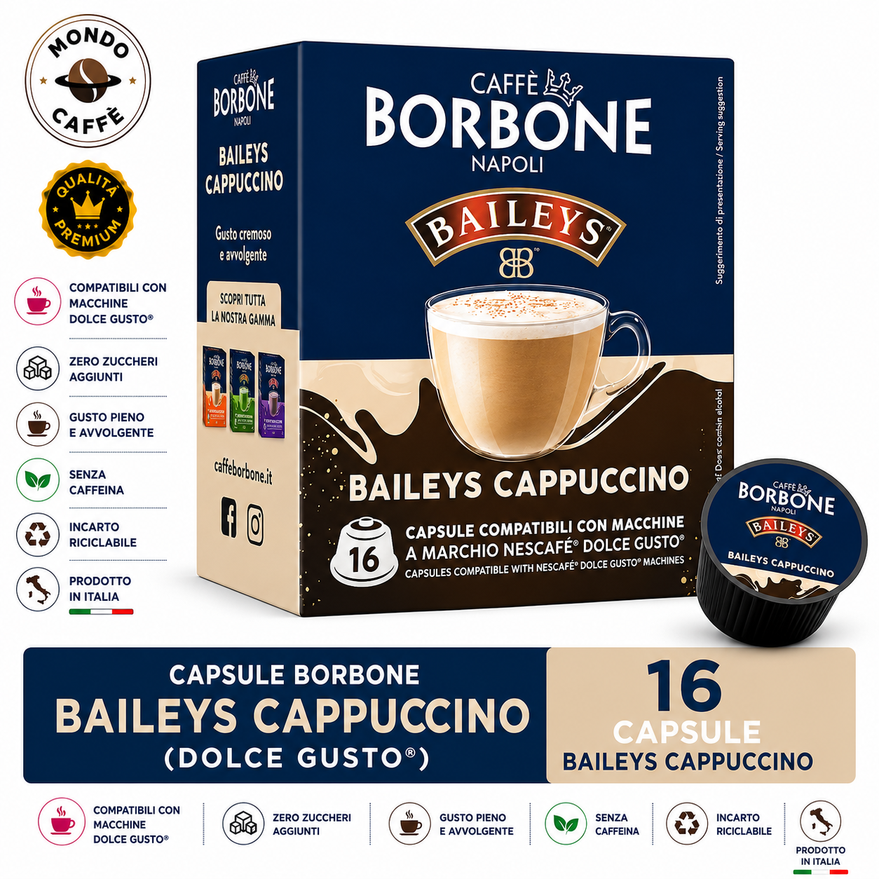 CAPSULE BORBONE BAILEYS CAPPUCCINO(Dolce Gusto)