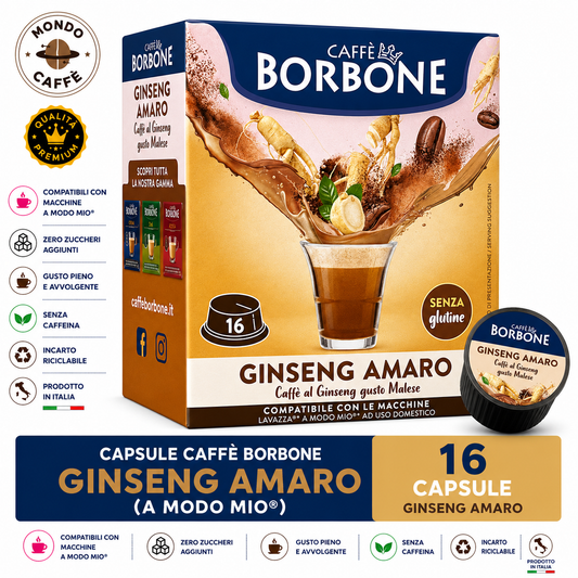CAPSULE CAFFÈ BORBONE GINSENG AMARO(A Modo Mio)