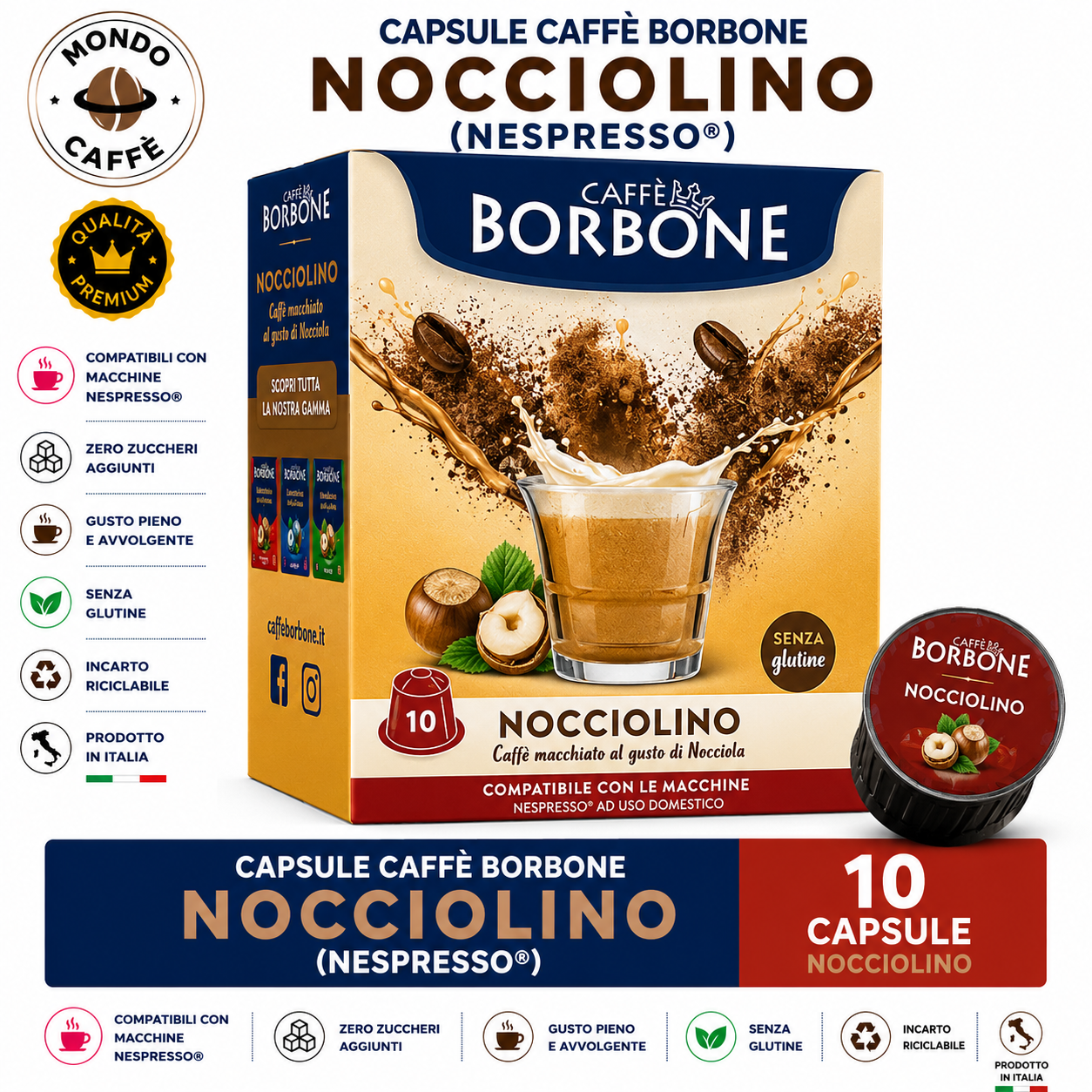 CAPSULE CAFFÈ BORBONE NOCCIOLINO(Nespresso)