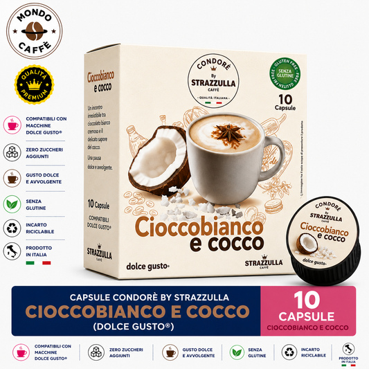 CAPSULE CONDORÈ By STRAZZULLA CIOCCOBIANCO E COCCO(Dolce Gusto)