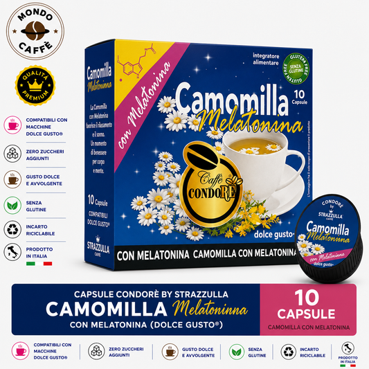 CAPSULE CONDORÈ By STRAZZULLA CAMOMILLA CON MELATONINA(Dolce Gusto)