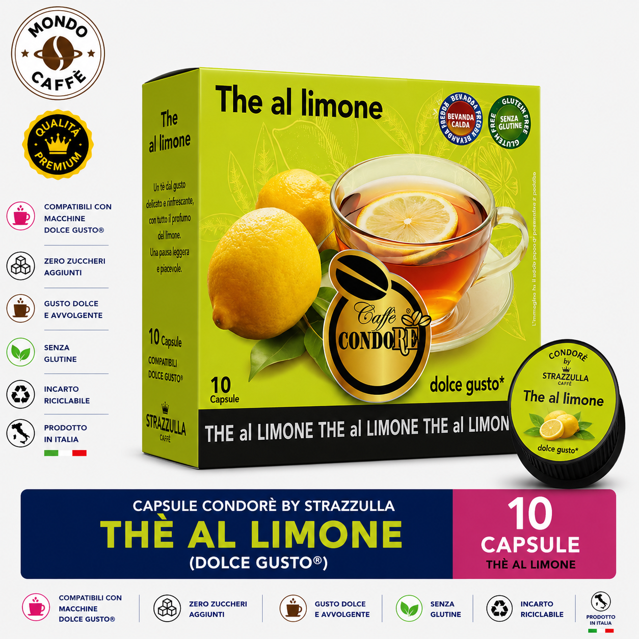 CAPSULE CONDORÈ By STRAZZULLA TÈ AL LIMONE(Dolce Gusto)