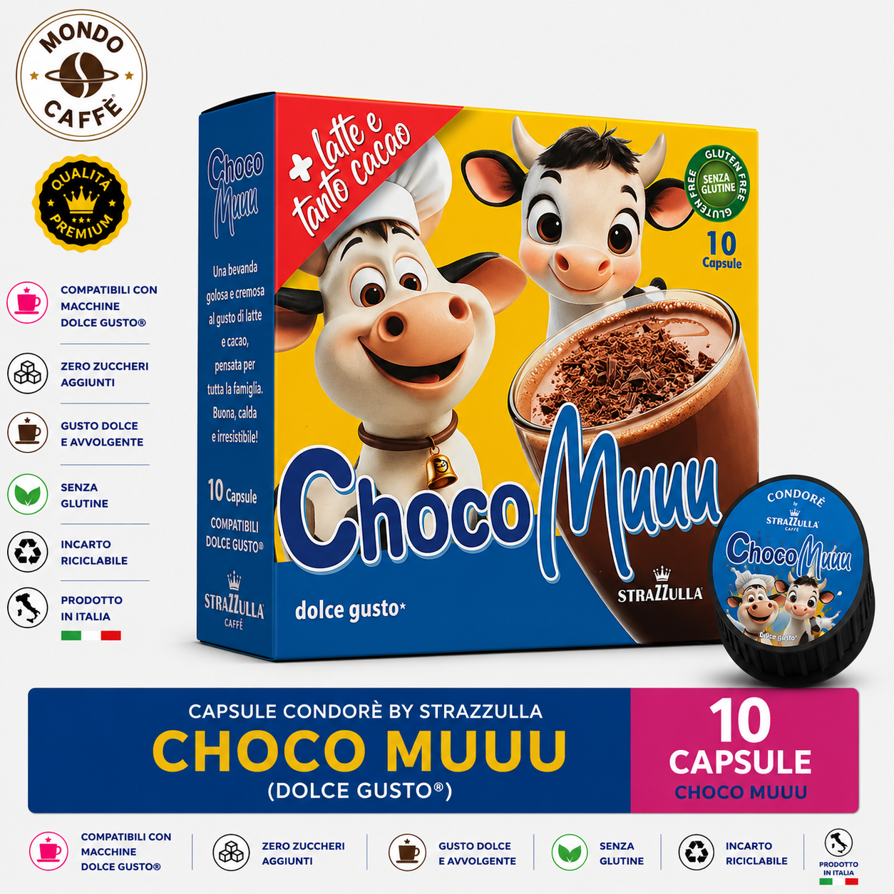 CAPSULE CONDORÈ By STRAZZULLA CHOCO MUUU(Dolce Gusto)