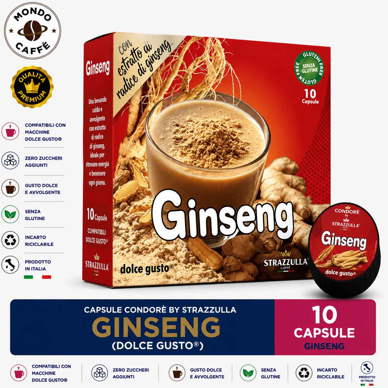 CAPSULE CONDORÈ By STRAZZULLA GINSENG(Dolce Gusto)