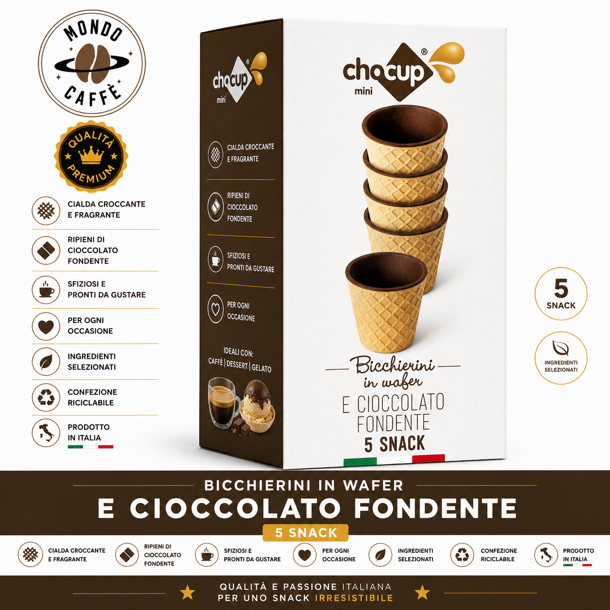 CHOCUP 5 CONI WAFER