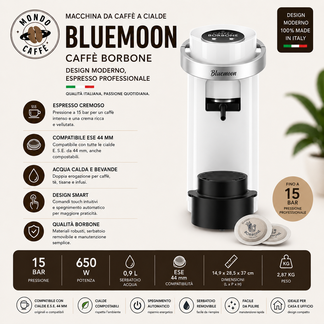 MACCHINA DA CAFFÈ A CIALDE BORBONE BLUEMOON